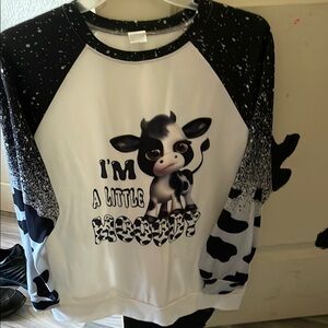 Black and White Cow Print Shirt